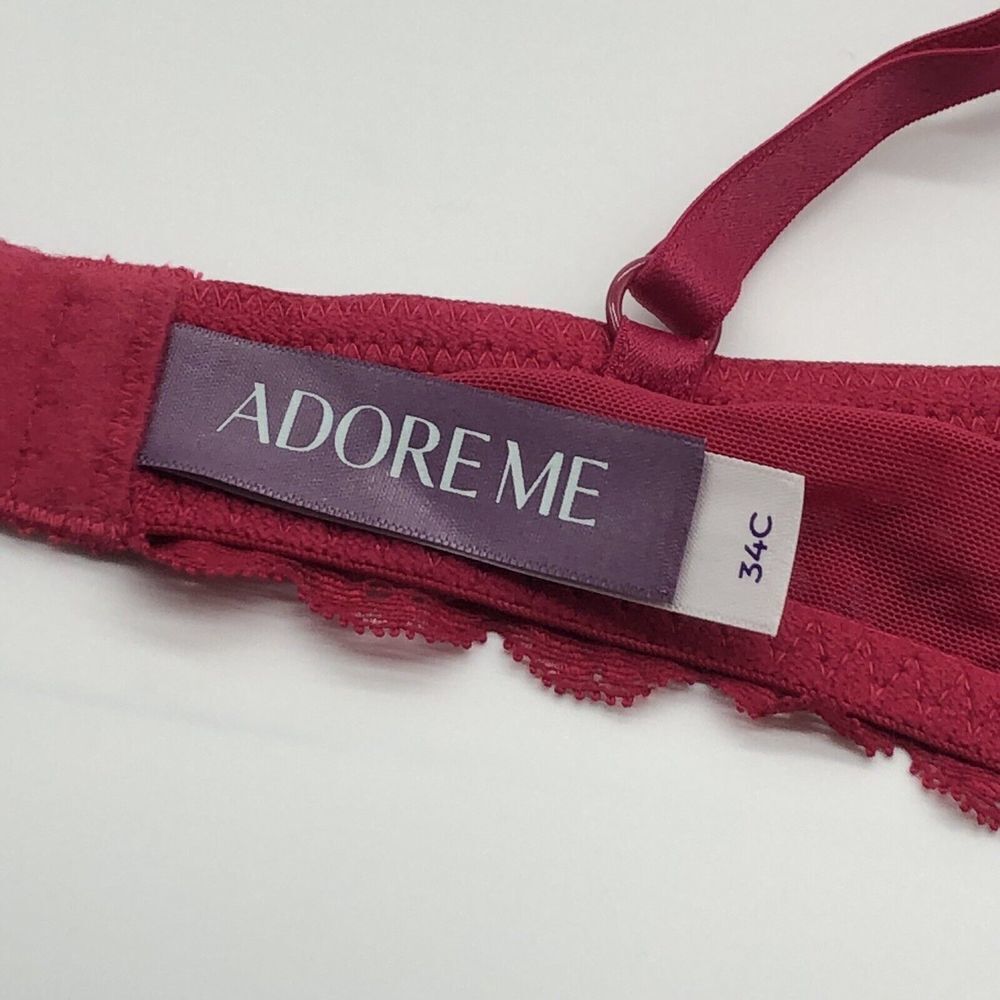 Adore Me Kati Contour Demi Bra Red Blue Floral Underwire Size 34C NWT - Picture 7 of 8